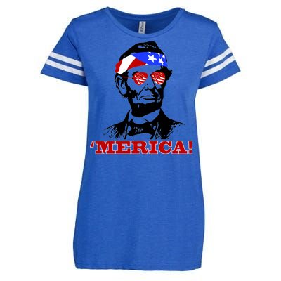 Abraham Lincoln Merica Enza Ladies Jersey Football T-Shirt