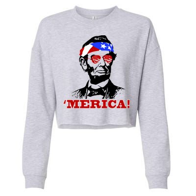 Abraham Lincoln Merica Cropped Pullover Crew