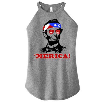 Abraham Lincoln Merica Women's Perfect Tri Rocker Tank