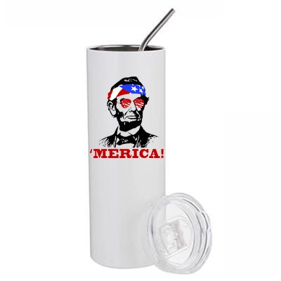 Abraham Lincoln Merica Stainless Steel Tumbler