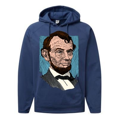 Abraham Lincoln Portrait Performance Fleece Hoodie