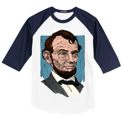 Abraham Lincoln Portrait Baseball Sleeve Shirt