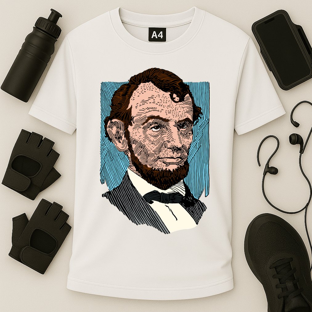 Abraham Lincoln Portrait Cooling Performance Crew T-Shirt
