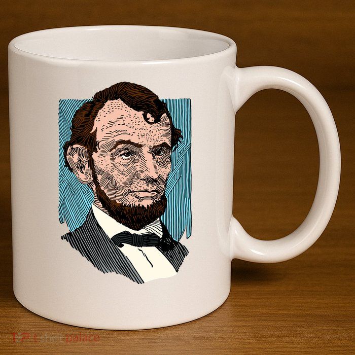 Abraham Lincoln Portrait 11oz C Handle Ceramic Mug