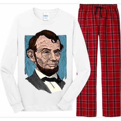 Abraham Lincoln Portrait Long Sleeve Pajama Set