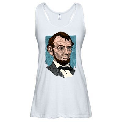 Abraham Lincoln Portrait Ladies Essential Flowy Tank