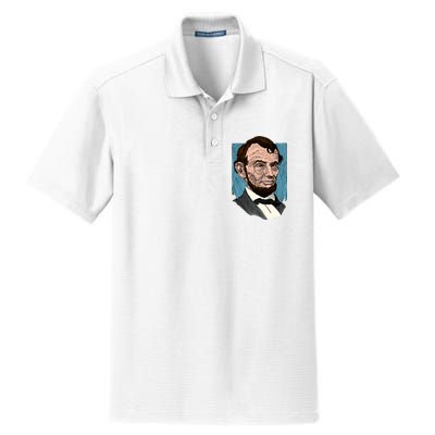 Abraham Lincoln Portrait Dry Zone Grid Polo