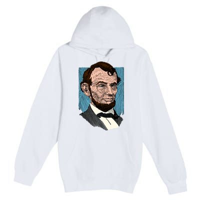 Abraham Lincoln Portrait Premium Pullover Hoodie