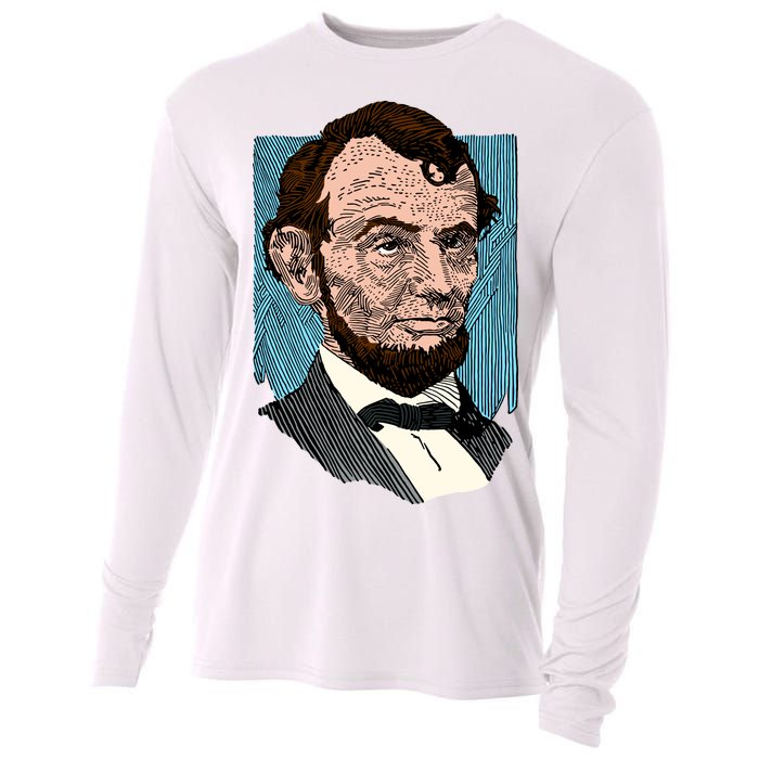 Abraham Lincoln Portrait Cooling Performance Long Sleeve Crew