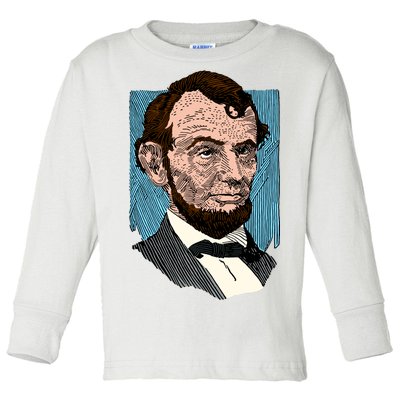 Abraham Lincoln Portrait Toddler Long Sleeve Shirt