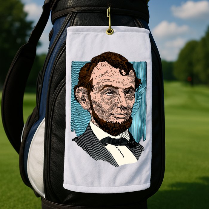 Abraham Lincoln Portrait Golf Towel