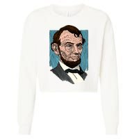 Abraham Lincoln Portrait Cropped Pullover Crew