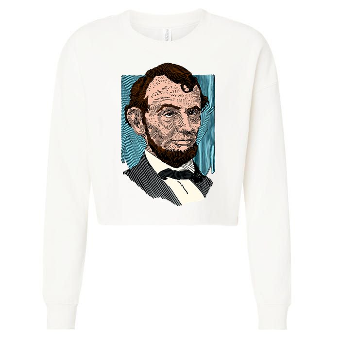Abraham Lincoln Portrait Cropped Pullover Crew