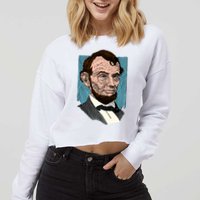 Abraham Lincoln Portrait Cropped Pullover Crew
