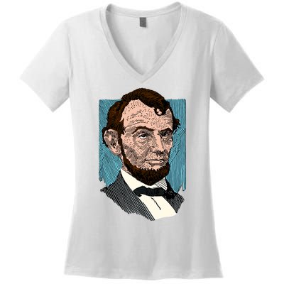 Abraham Lincoln Portrait Women's V-Neck T-Shirt