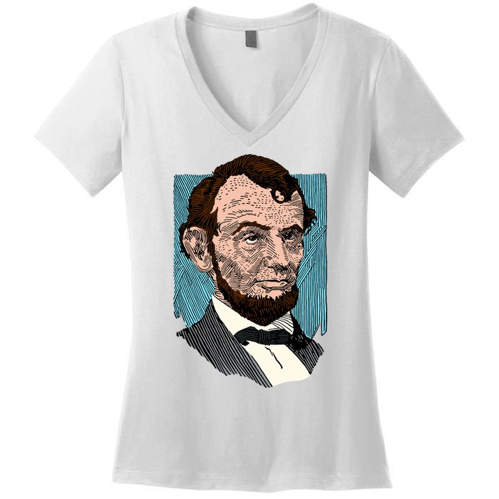 Abraham Lincoln Portrait Women's V-Neck T-Shirt
