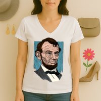Abraham Lincoln Portrait Women's V-Neck T-Shirt