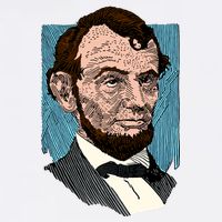 Abraham Lincoln Portrait Women's V-Neck T-Shirt