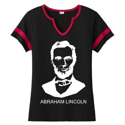 Abraham Lincoln Portrait President Ladies Halftime Notch Neck Tee