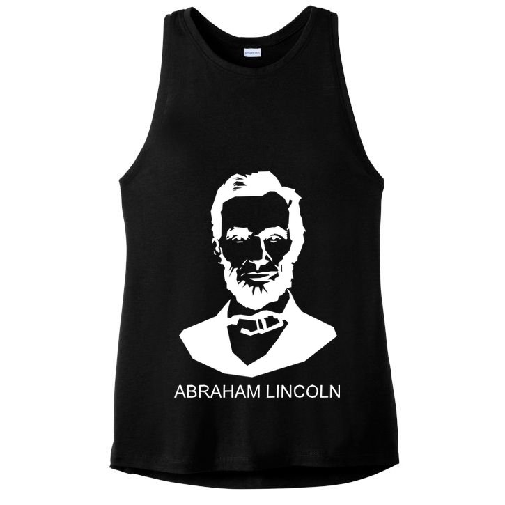 Abraham Lincoln Portrait President Ladies PosiCharge Tri-Blend Wicking Tank