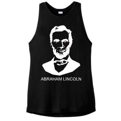 Abraham Lincoln Portrait President Ladies PosiCharge Tri-Blend Wicking Tank