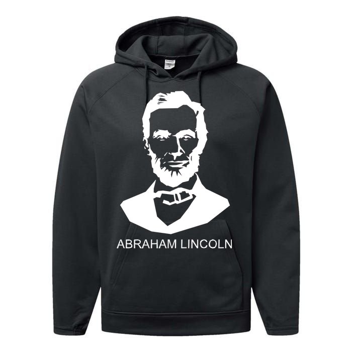 Abraham Lincoln Portrait President Performance Fleece Hoodie