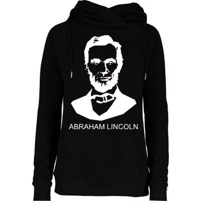 Abraham Lincoln Portrait President Womens Funnel Neck Pullover Hood