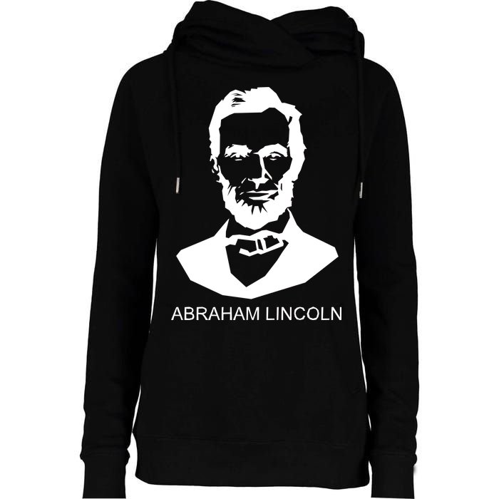 Abraham Lincoln Portrait President Womens Funnel Neck Pullover Hood