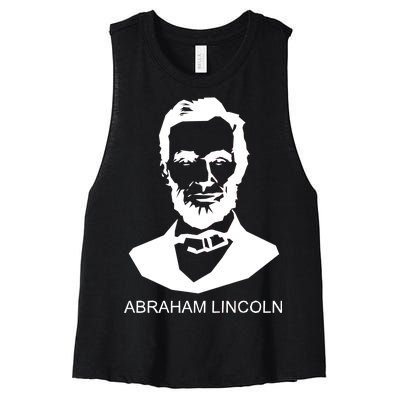 Abraham Lincoln Portrait President Women's Racerback Cropped Tank