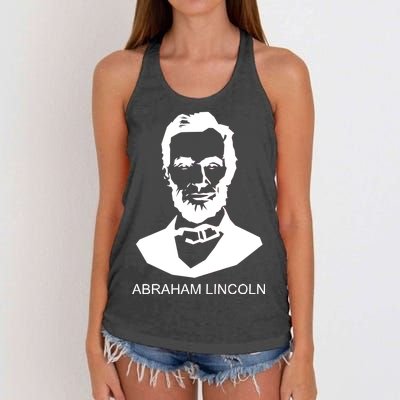 Abraham Lincoln Portrait President Women's Knotted Racerback Tank