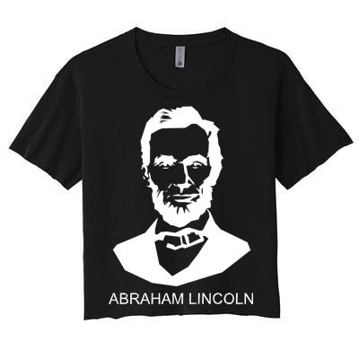 Abraham Lincoln Portrait President Women's Crop Top Tee