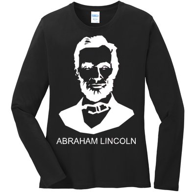 Abraham Lincoln Portrait President Ladies Long Sleeve Shirt