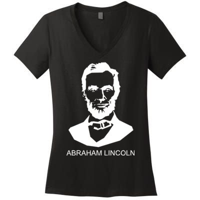 Abraham Lincoln Portrait President Women's V-Neck T-Shirt