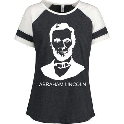 Abraham Lincoln Portrait President Enza Ladies Jersey Colorblock Tee