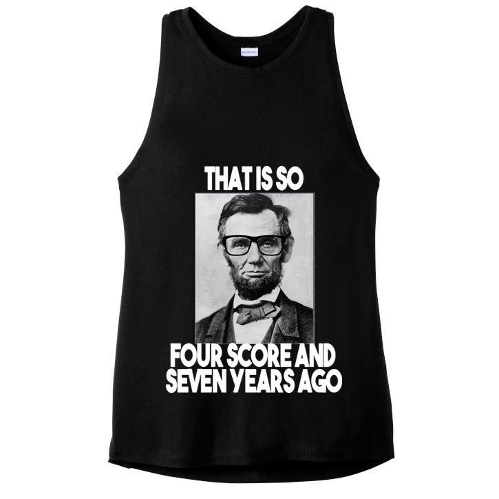 Abraham Lincoln Seven years Ago Ladies PosiCharge Tri-Blend Wicking Tank