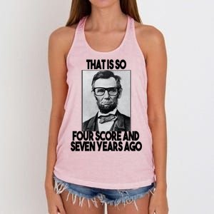 Abraham Lincoln Seven years Ago Women's Knotted Racerback Tank