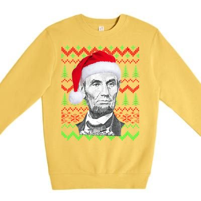 Abraham Lincoln Ugly Christmas Sweater Premium Crewneck Sweatshirt