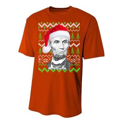 Abraham Lincoln Ugly Christmas Sweater Performance Sprint T-Shirt