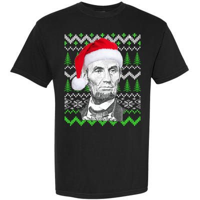 Abraham Lincoln Ugly Christmas Sweater Garment-Dyed Heavyweight T-Shirt