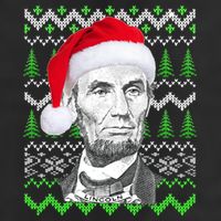 Abraham Lincoln Ugly Christmas Sweater 7 Panel Mesh Trucker Snapback Hat