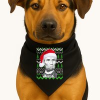 Abraham Lincoln Ugly Christmas Sweater USA-Made Doggie Bandana