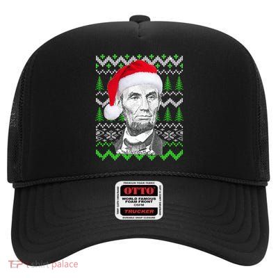 Abraham Lincoln Ugly Christmas Sweater High Crown Mesh Back Trucker Hat