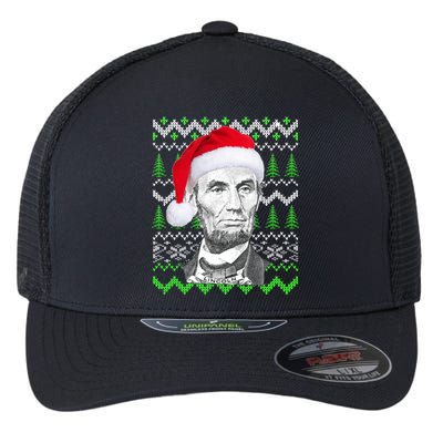 Abraham Lincoln Ugly Christmas Sweater Flexfit Unipanel Trucker Cap