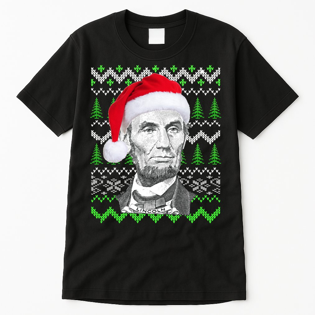 Abraham Lincoln Ugly Christmas Sweater Tall T-Shirt