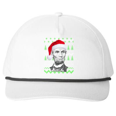 Abraham Lincoln Ugly Christmas Sweater Snapback Five-Panel Rope Hat