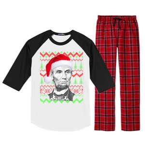 Abraham Lincoln Ugly Christmas Sweater Raglan Sleeve Pajama Set