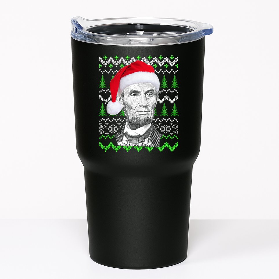 Abraham Lincoln Ugly Christmas Sweater Tumbler