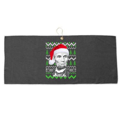 Abraham Lincoln Ugly Christmas Sweater Large Microfiber Waffle Golf Towel