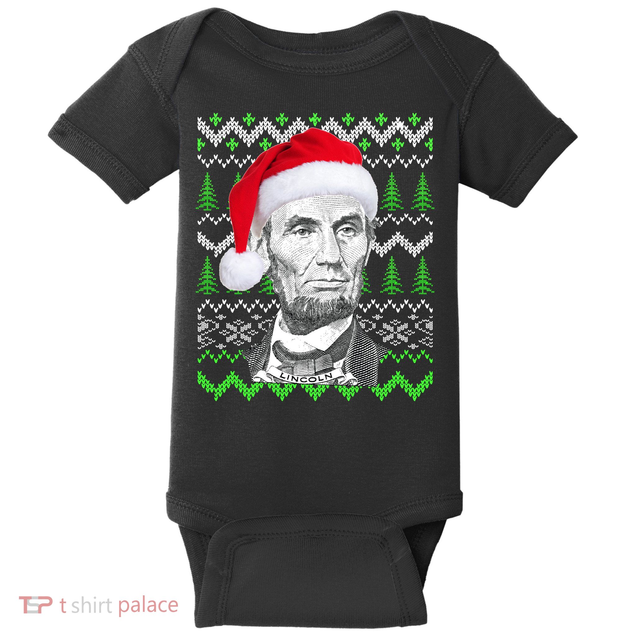 Abraham Lincoln Ugly Christmas Sweater Baby Bodysuit