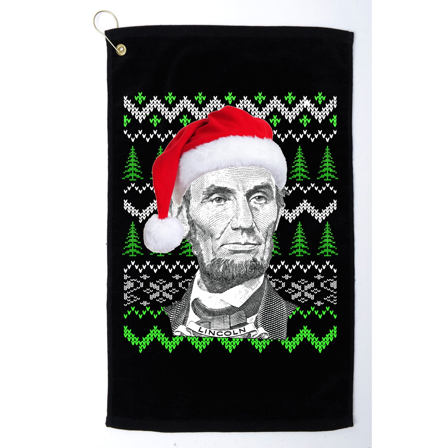 Abraham Lincoln Ugly Christmas Sweater Golf Towel